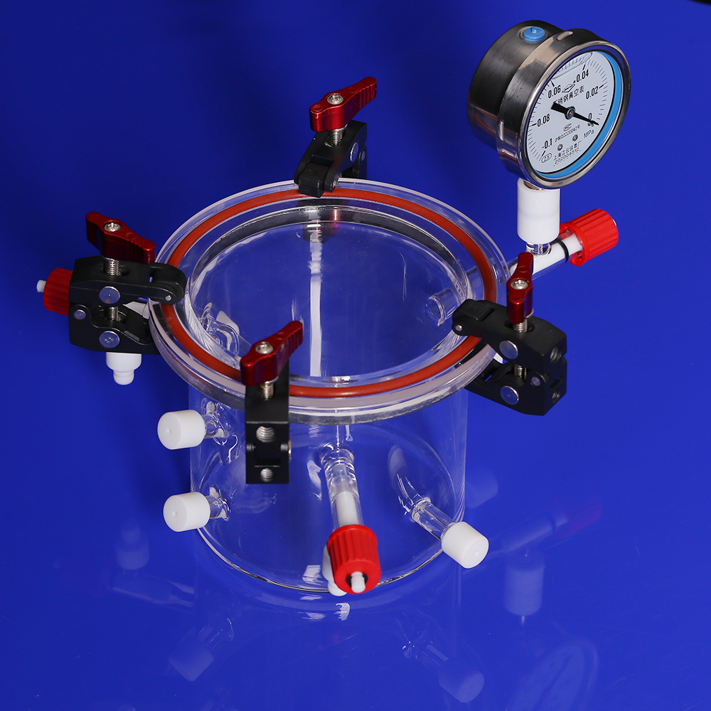 Custom Gas Frosted Valve Quartz Glass Photocatalytic Reactor 